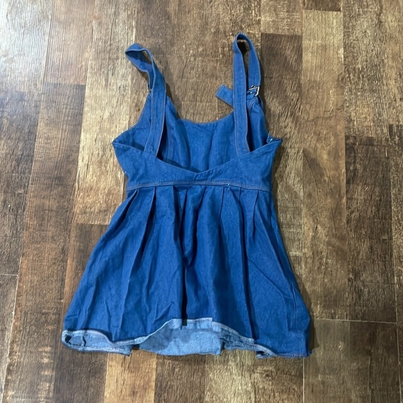 CIDER School Sweethearts Denim Mini Dress Blue Small - Picture 8 of 8